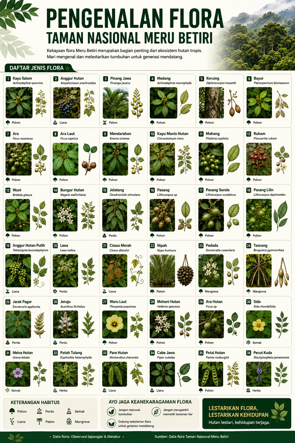 Flora Taman Nasional Meru Betiri